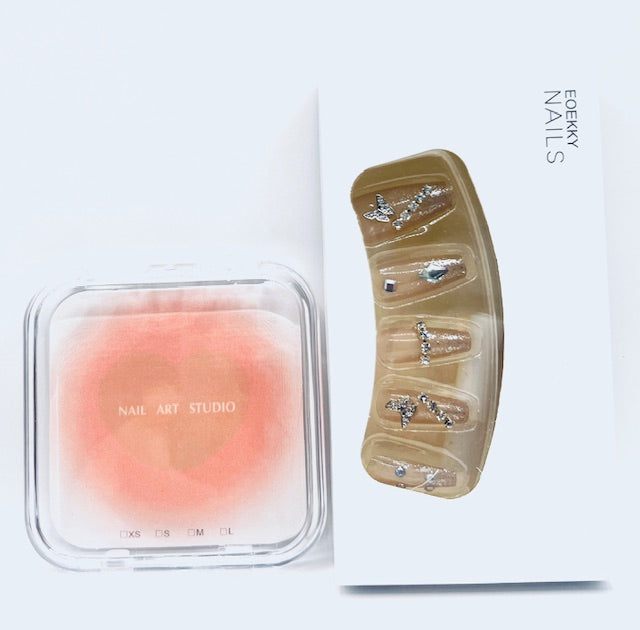 DIY Light Butterfly Shadow Long Style - Press On Nails - Country Beautie