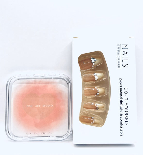 DIY Love & Pearl Long Style - Press On Nails - Country Beautie