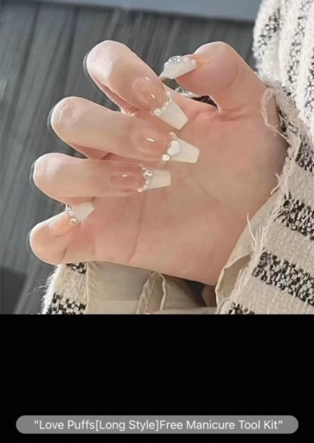 DIY Love & Pearl Long Style - Press On Nails - Country Beautie