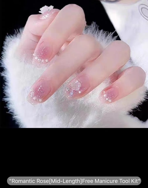 DIY Romantic Rose Long Style - Press On Nails - Country Beautie