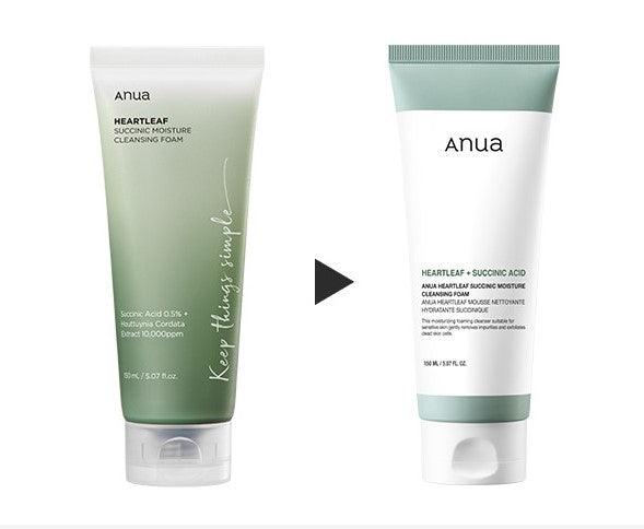 ANUA Heartleaf + Succinic Acid Moisture Cleansing Foam 150ml - Country Beautie