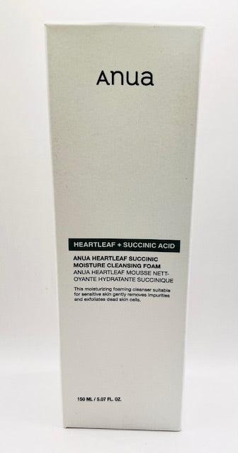 ANUA Heartleaf + Succinic Acid Moisture Cleansing Foam 150ml - Country Beautie