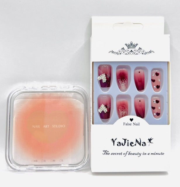 YAJIENA Flashing Love Long Style - Press On Nails - Country Beautie