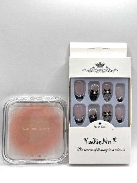YAJIENA Pear Ribbon Long Style - Press On Nails - Country Beautie