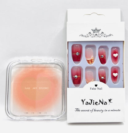 YAJIENA Pearl Plaid Mid Length Style - Press On Nails - Country Beautie