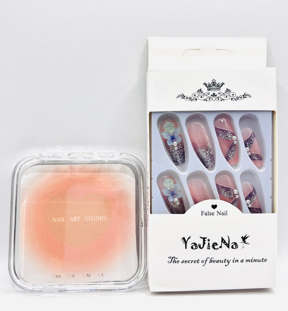 YAJIENA Violet Fairy Butterfly Long Style - Press On Nails - Country Beautie
